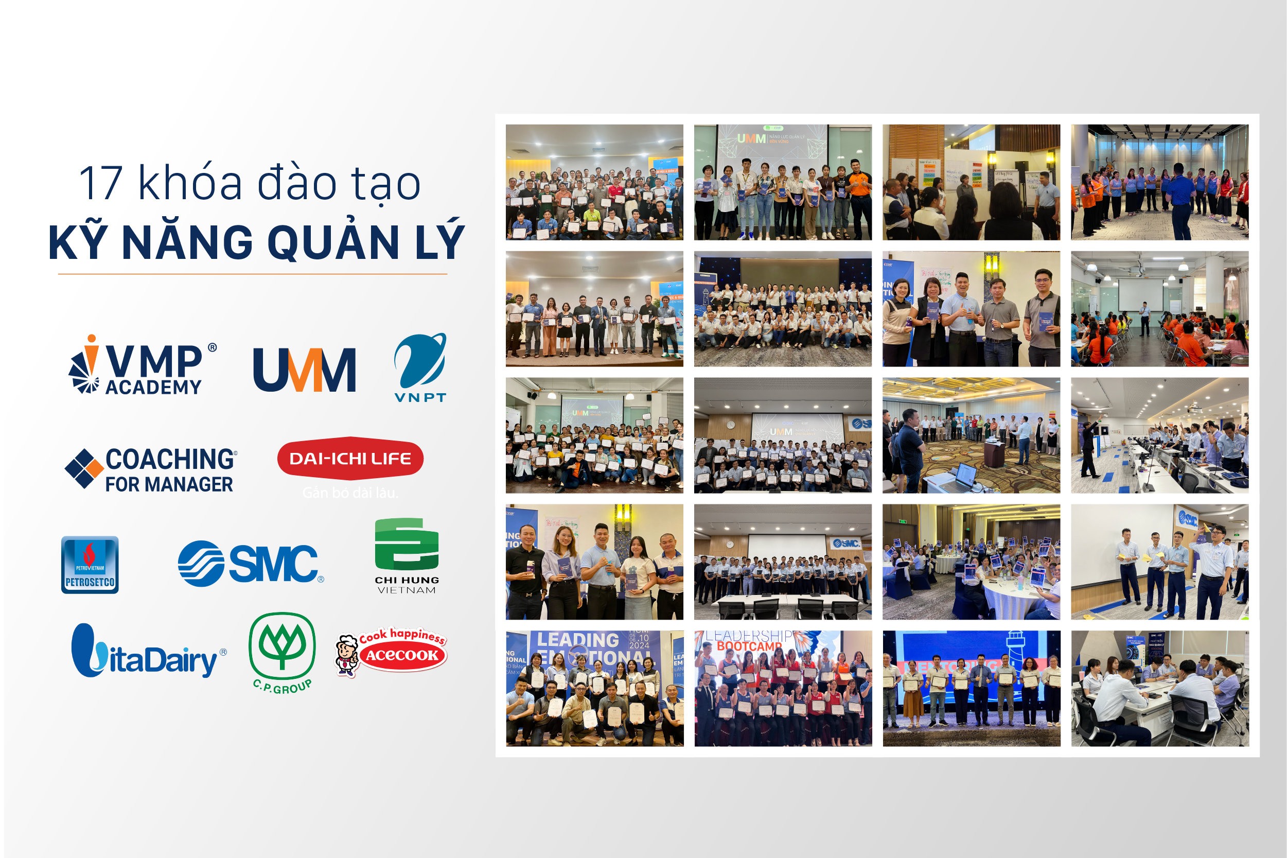 17 khóa đào tạo kỹ năng quản lý cấp trung.