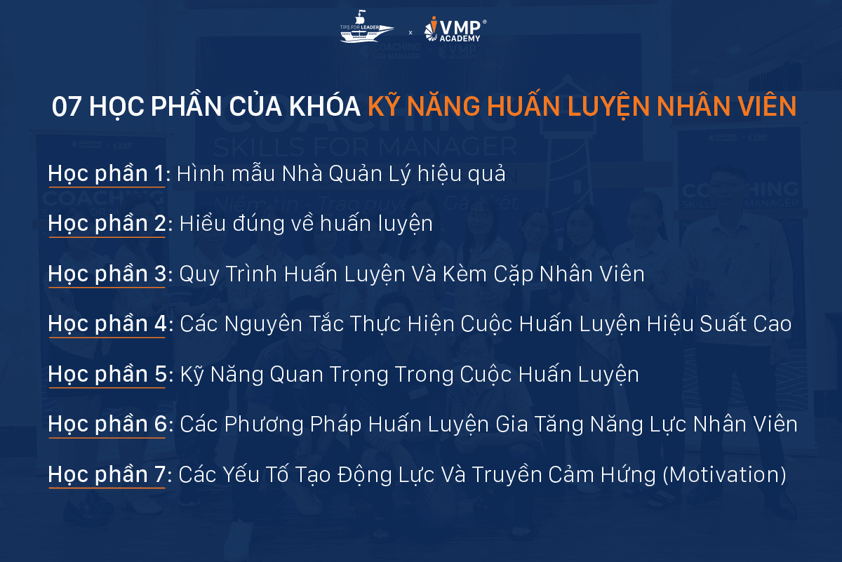 Nội dung khóa Coaching Skills For Manager - Kỹ năng huấn luyện kèm cặp nhân viên. Nội dung khóa Coaching Skills For Manager - Kỹ năng huấn luyện kèm cặp nhân viên.