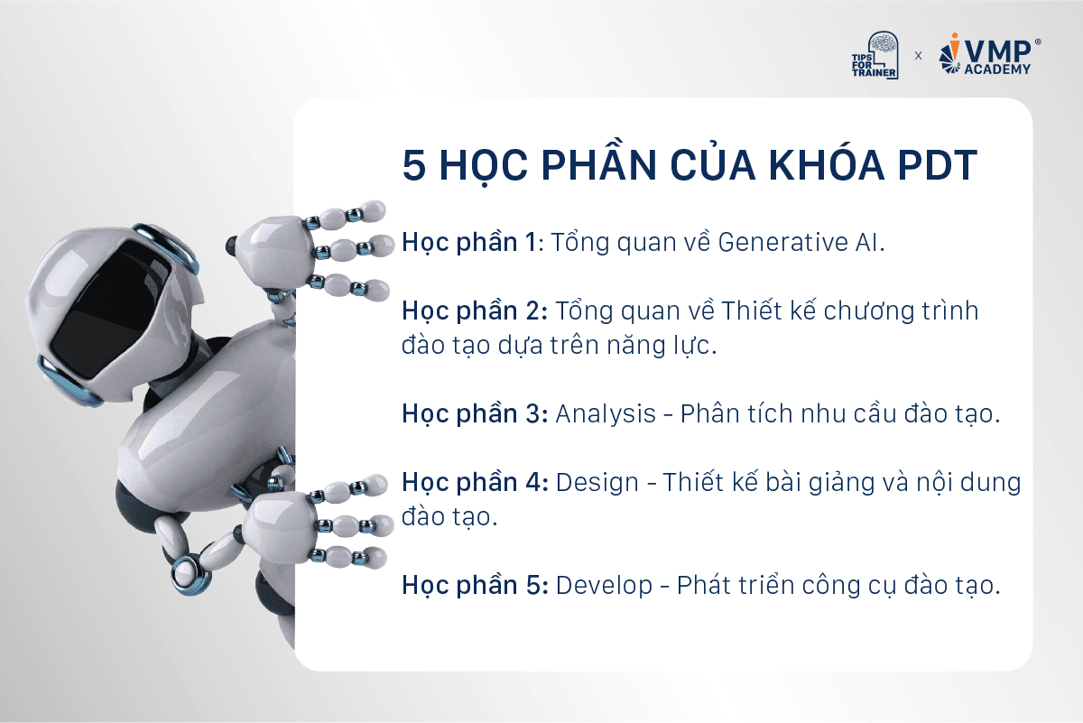 Học phần của khóa PDT - Ứng dụng công nghệ AI trong giảng dạy có gì? Học phần của khóa PDT - Ứng dụng AI trong giảng dạy có gì?