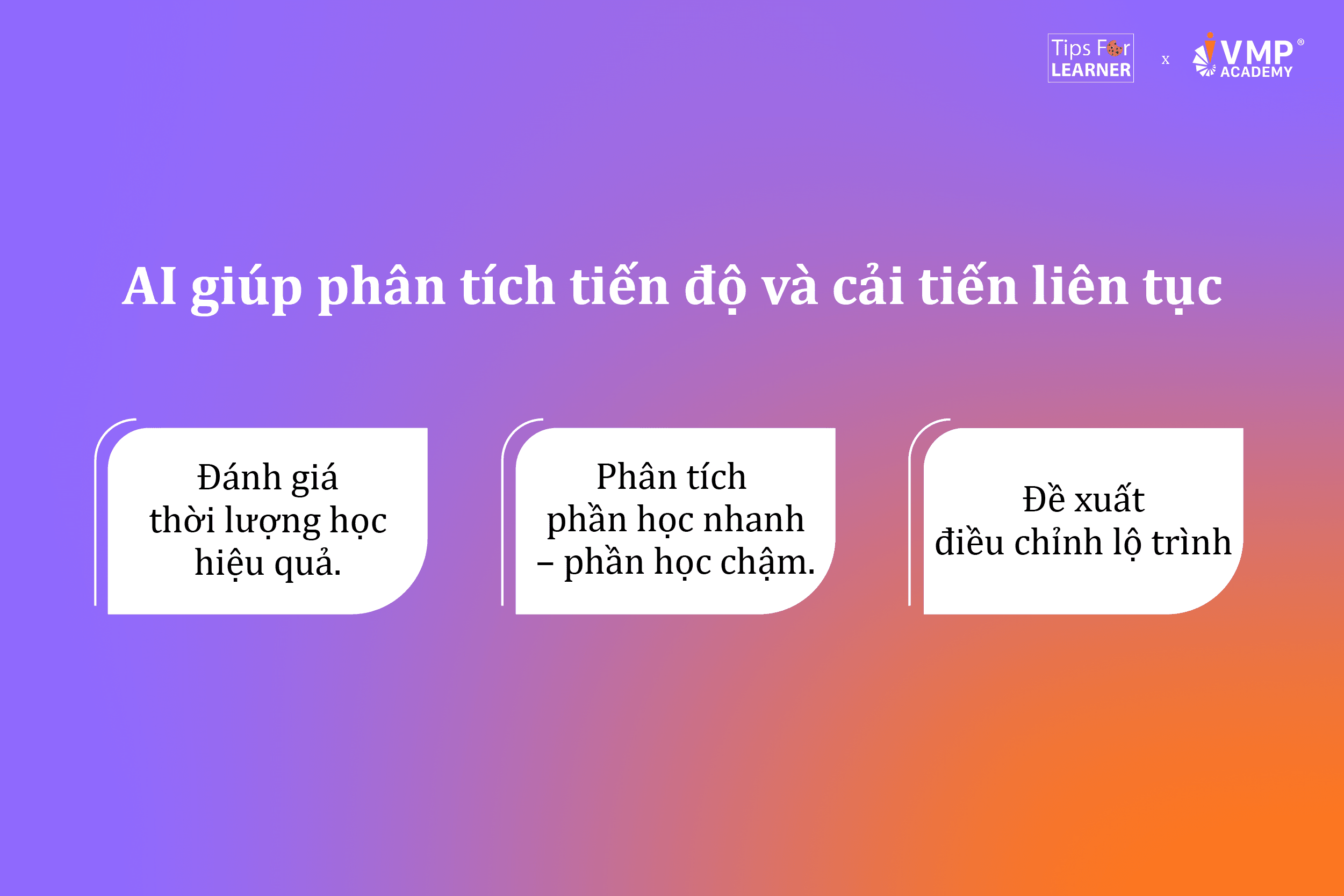 Ứng dụng AI để phân tích tiến độ học tập.