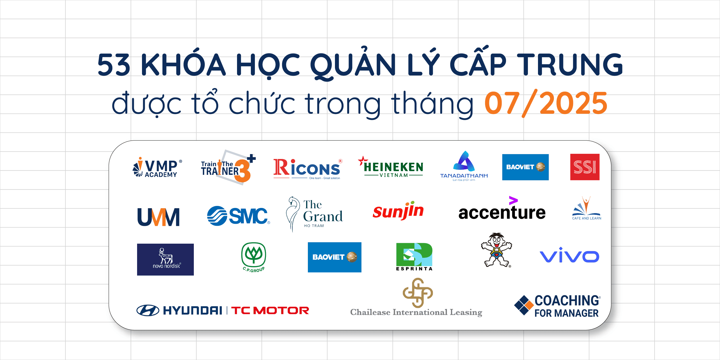 53 khóa học quản lý cấp trung trong tháng 07/2025. 53 khóa học quản lý cấp trung trong tháng 07/2025.